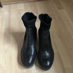Louise et Cie Sanji Platform Wedge Ankle Boots, Black slightly used